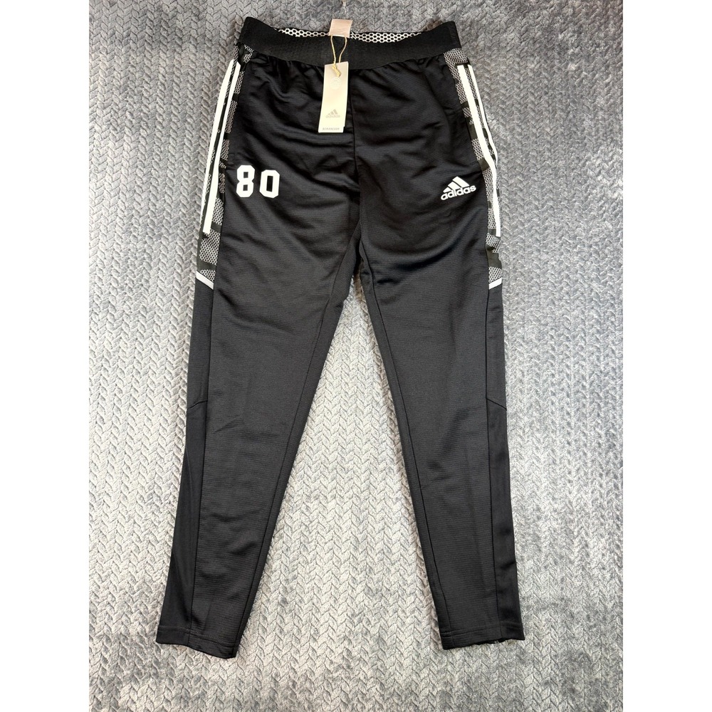 Adidas Primeblue Track Pants Mens Medium Black 3 Stripes Skinny Leg GE5423